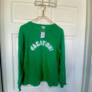 J crew green vacation sweater size medium never worn